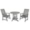 Highwood Usa Weatherly 3pc Round Outdoor Patio Furniture Dining Set AD-DNW36-CGE - alternate 1